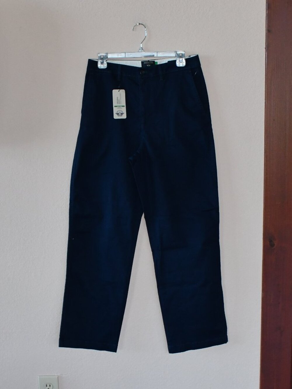 Dockers Men's 29R Navy Blue Cotton Hemp Original Khaki High Straight Pants $72